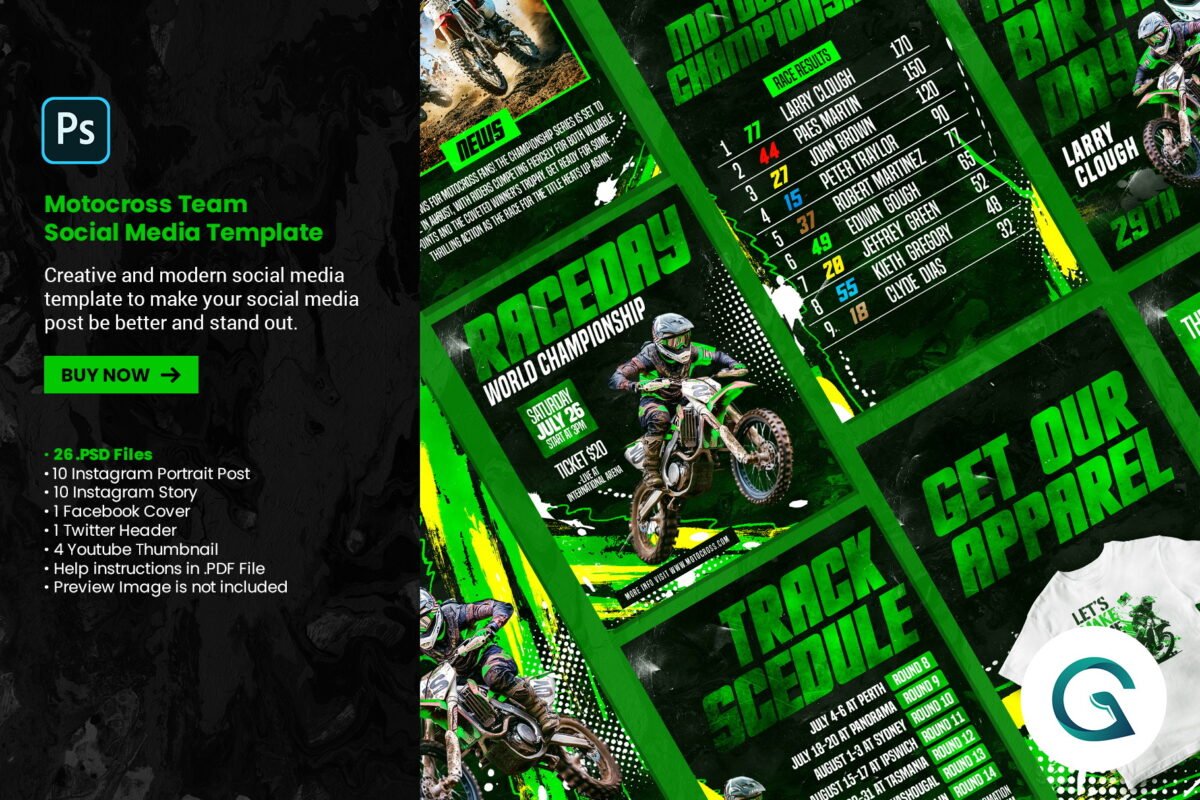 Motocross Team Social Media Template